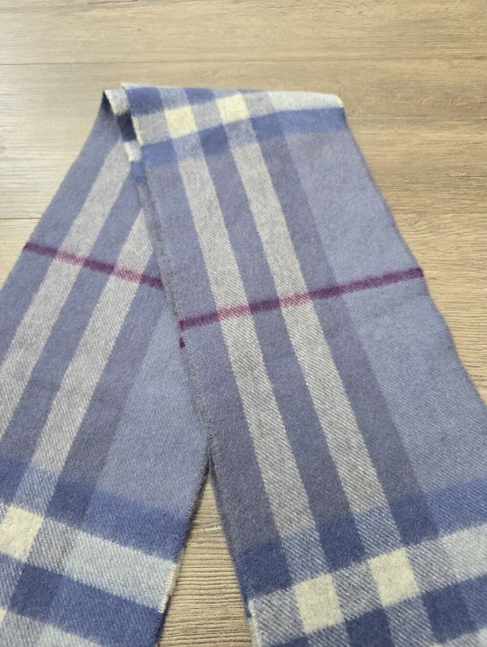 Burberry blue check cashmere scarf Plaid Blue Periwinkle Quiet Luxury Fall